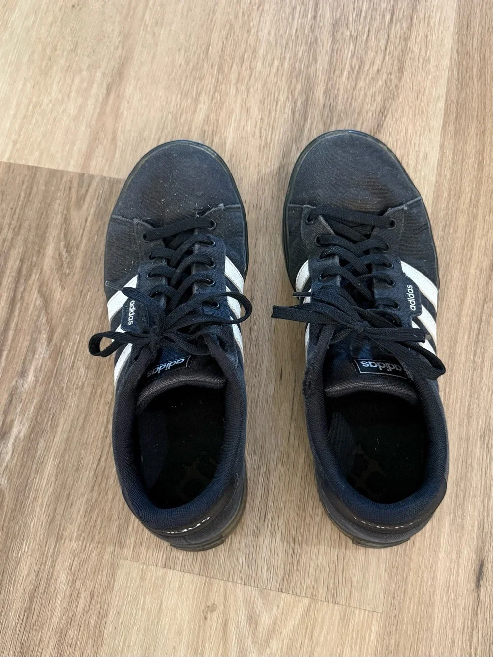 adidas Black Sneakers with White Three-Stripes